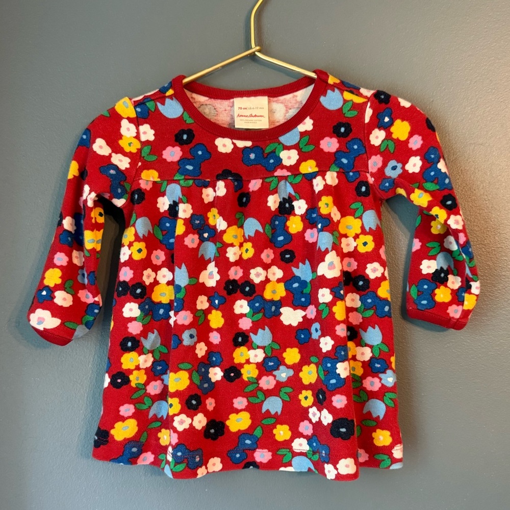 Hanna‎ Andersson red long sleeve floral dress